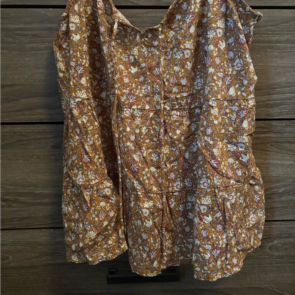 Old Navy Brown Floral Tank Top